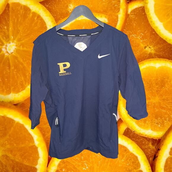 Nike P Baseball V‎ Neck Short Sleeve Windbreaker - Picture 1 of 6